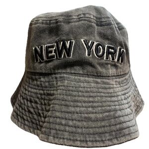 New York bucket hat Faded Black One Size